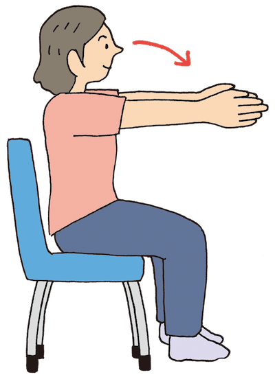 肩を触る