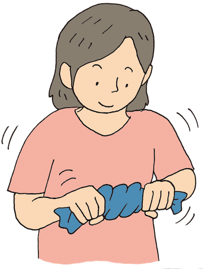 タオルをしぼる