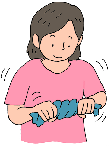 タオルをしぼる